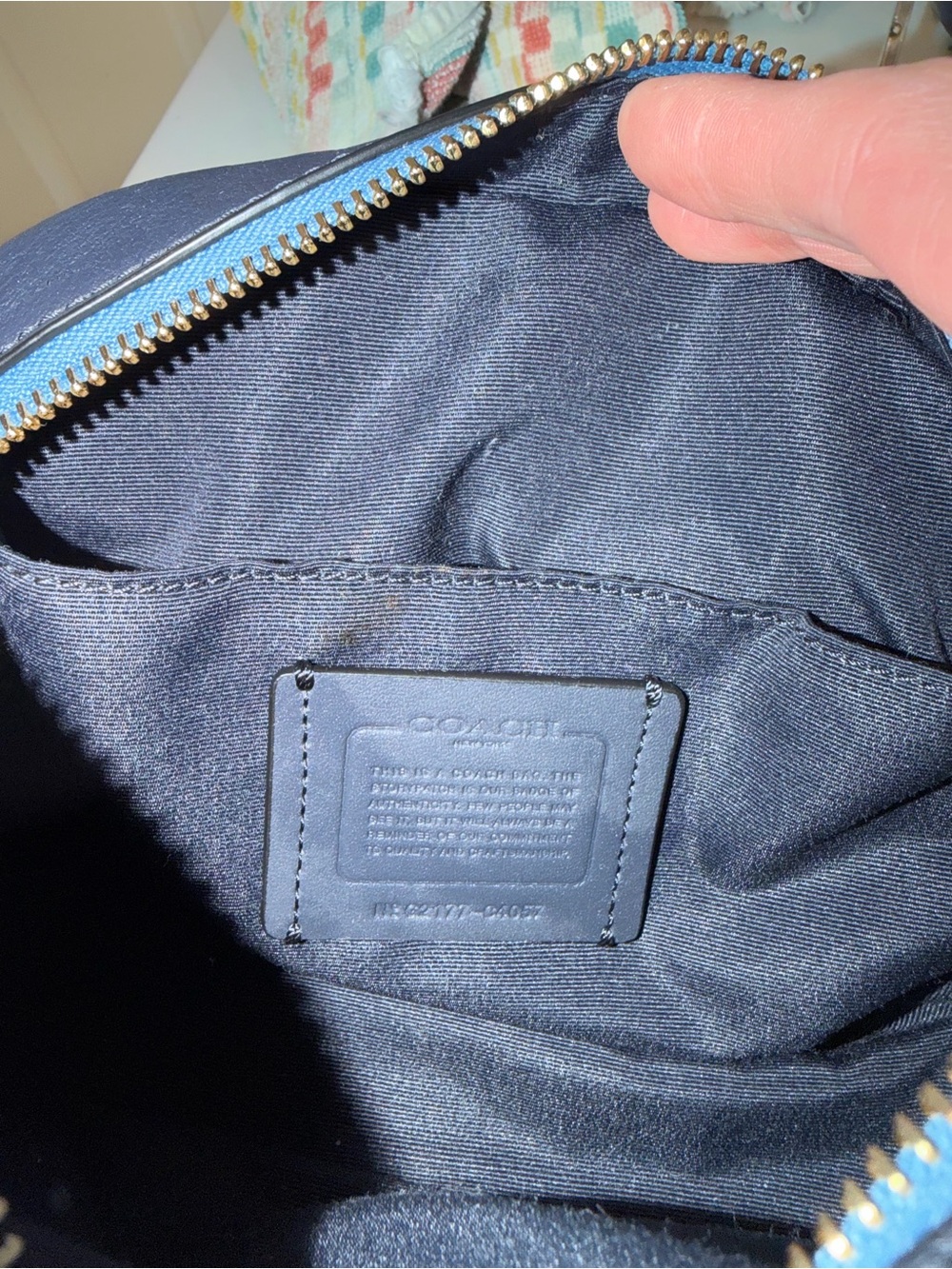 Coach Navy Carriage Pattern Camera Bag - Picture 7 of 8